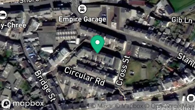 Map showing 12, STANLEY MOUNT, PEEL, ISLE OF MAN, IM5 1NE