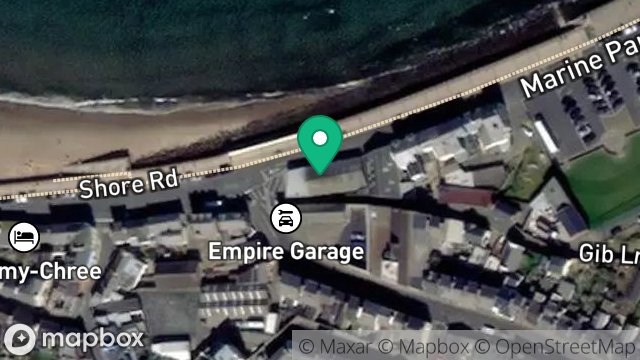 Map showing FORMER CAR SHOWROOM, MARINE PARADE, PEEL, ISLE OF MAN, IM5 1PA