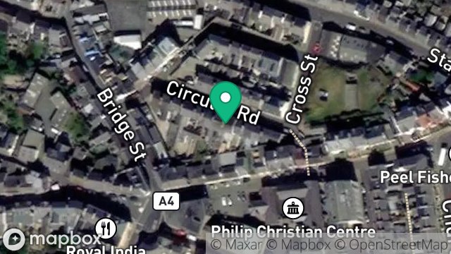 Map showing 16, CIRCULAR ROAD, PEEL, ISLE OF MAN, IM5 1ND