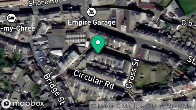 Map showing THE CORNER HOUSE, 8, STANLEY MOUNT, PEEL, ISLE OF MAN, IM5 1NE