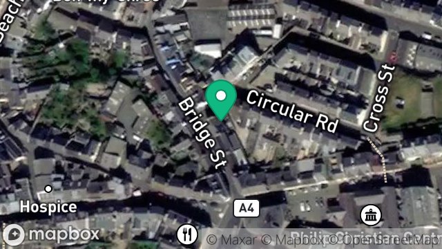 Map showing 10, BRIDGE STREET, PEEL, ISLE OF MAN, IM5 1NB
