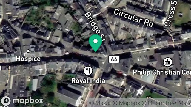 Map showing FLAT 1, 5, ATHOLL PLACE, PEEL, ISLE OF MAN, IM5 1HE