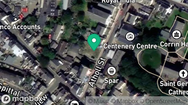Map showing 13, ATHOLL STREET, PEEL, ISLE OF MAN, IM5 1HG