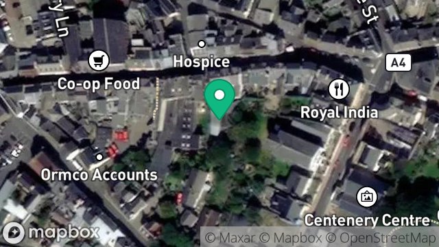 Map showing STORE REAR OF, 34, MICHAEL STREET, PEEL, ISLE OF MAN, IM5 1HD