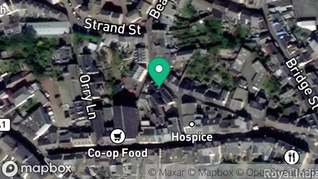 Map showing THE OLD BAKERY, 4, FACTORY LANE, PEEL, ISLE OF MAN, IM5 1HF