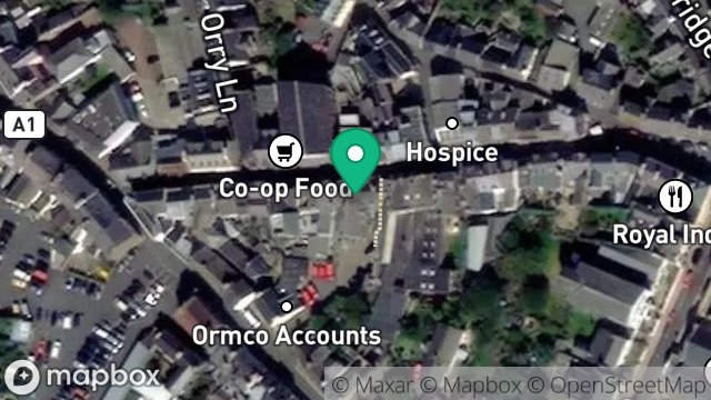 Map showing FLAT 5, 20, MICHAEL STREET, PEEL, ISLE OF MAN, IM5 1HB