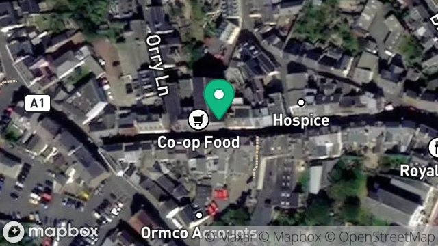 Map showing SHOPRITE LTD, 13, MICHAEL STREET, PEEL, ISLE OF MAN, IM5 1HB
