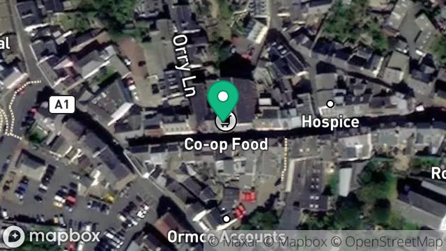 Map showing MANX CO-OPERATIVE (CWS) LTD, 11-11B, MICHAEL STREET, PEEL, ISLE OF MAN, IM5 1HB