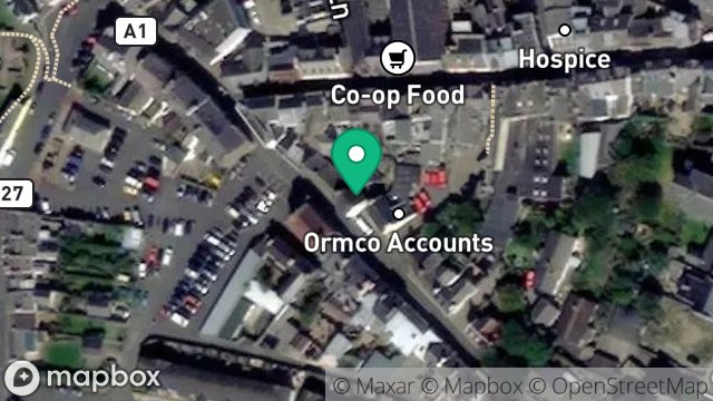 Map showing 25, DOUGLAS STREET, PEEL, ISLE OF MAN, IM5 1BA