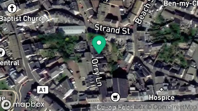 Map showing 3, ORRY LANE, PEEL, ISLE OF MAN, IM5 1NN