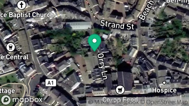 Map showing 6, ORRY LANE, PEEL, ISLE OF MAN, IM5 1NN