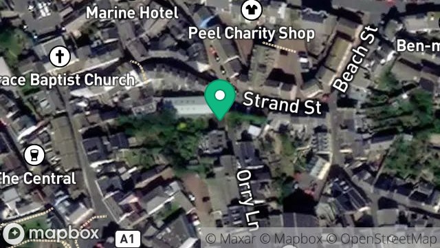 Map showing 2, ORRY LANE, PEEL, ISLE OF MAN, IM5 1NN