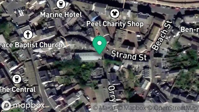 Map showing WORKSHOP, ORRY LANE, PEEL, ISLE OF MAN, IM5 1NN