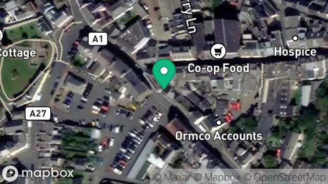Map showing BARE NECESSITIES, 17A, DOUGLAS STREET, PEEL, ISLE OF MAN, IM5 1BA