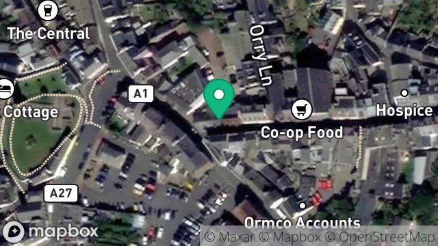 Map showing SHOP, 3, MICHAEL STREET, PEEL, ISLE OF MAN, IM5 1HA