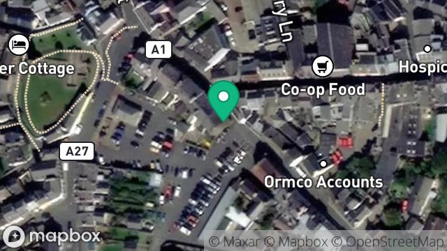 Map showing SHOP, 14, DOUGLAS STREET, PEEL, ISLE OF MAN, IM5 1BA