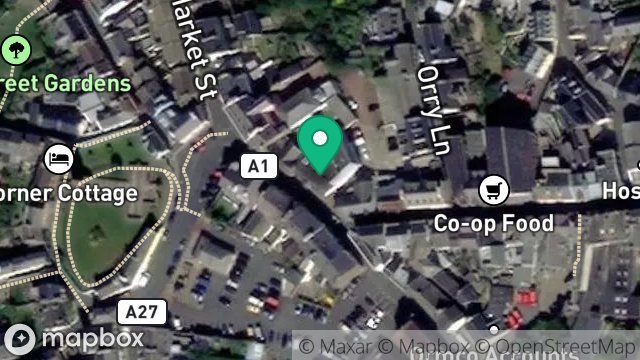 Map showing J A C STORES, 7, DOUGLAS STREET, PEEL, ISLE OF MAN, IM5 1BA