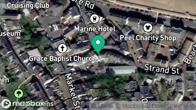 Map showing GRANARY COTTAGE, CHARLES STREET CLOSE, PEEL, ISLE OF MAN, IM5 1DT