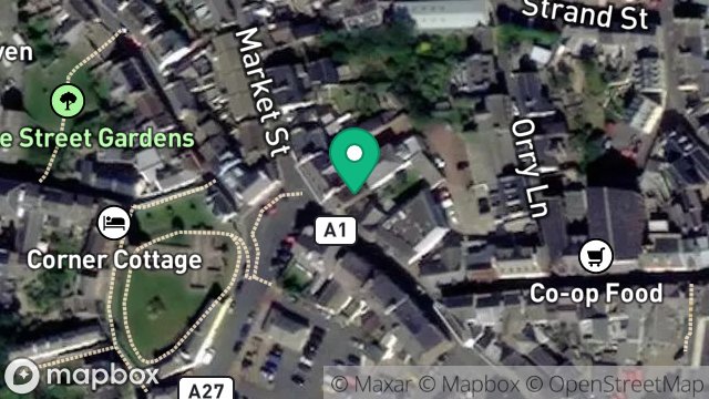Map showing 1, DOUGLAS STREET, PEEL, ISLE OF MAN, IM5 1BA
