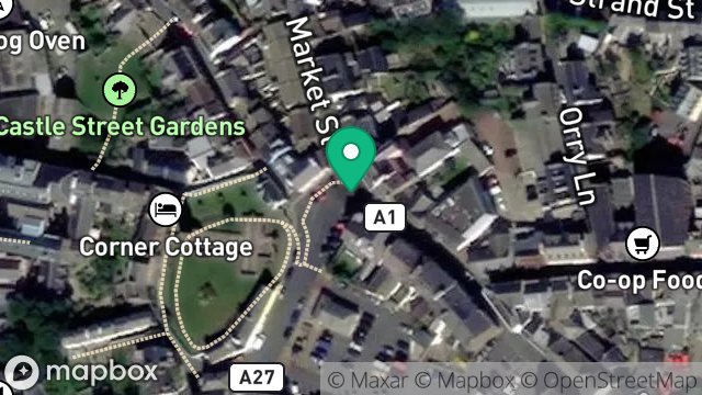 Map showing HIGHWAY RECONSTRUCTION, MICHAEL ST, DOUGLAS ST AND, MARKET PLACE, PEEL, ISLE OF MAN, IM5 1AB