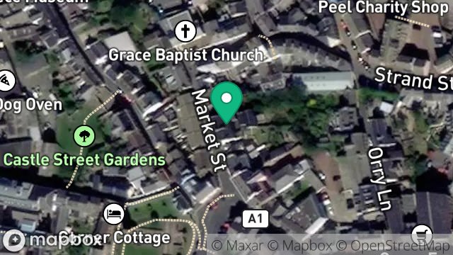 Map showing 14, MARKET STREET, PEEL, ISLE OF MAN, IM5 1AD