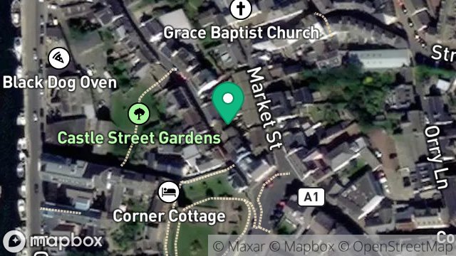 Map showing 10, CASTLE STREET, PEEL, ISLE OF MAN, IM5 1AN