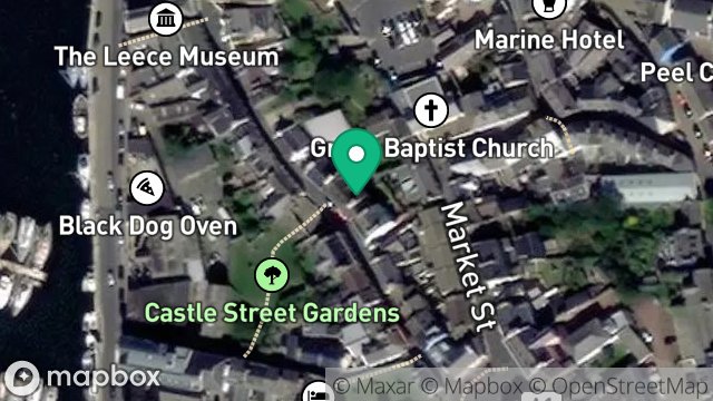 Map showing THE MERCHANTS HOUSE, 18, CASTLE STREET, PEEL, ISLE OF MAN, IM5 1AN