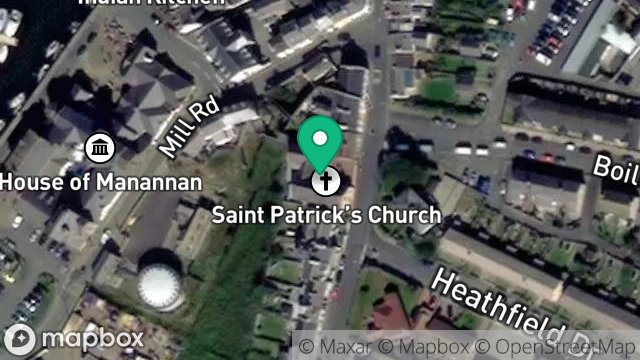 Map showing CHURCH, PATRICK STREET, PEEL, ISLE OF MAN, IM5 1BR