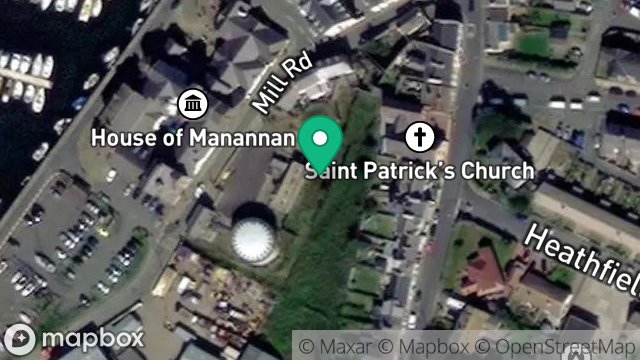 Map showing FORMER PEEL GASWORKS OFFICE, MILL ROAD, PEEL, ISLE OF MAN, IM5 1TA