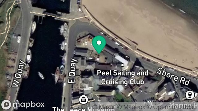 Map showing WORKS DEPOT SPIT CORNER, EAST QUAY, PEEL, ISLE OF MAN, IM5 1AH
