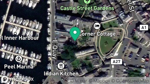 Map showing THE RED HERRING HOUSE, 8 VIKING LONGHOUSE MARINERS WHARF, EAST QUAY, PEEL, ISLE OF MAN, IM5 1AR