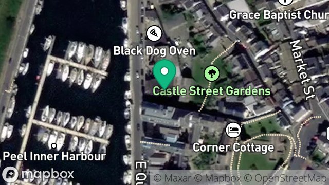 Map showing SHOWROOM, EAST QUAY, PEEL, ISLE OF MAN, IM5 1AR