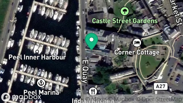Map showing VIKING LONGHOUSE SHOP 2, MARINERS WHARF, EAST QUAY, PEEL, ISLE OF MAN, IM5 1AR