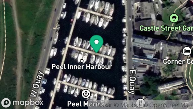 Map showing PEEL HARBOUR BOUNDED BY WEST QUAY AND, EAST QUAY, PEEL, ISLE OF MAN, IM5 1AR
