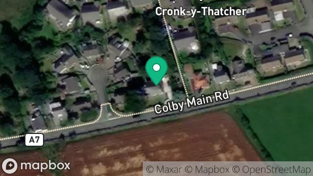 Map showing MAYFIELD, MAIN ROAD, COLBY, ISLE OF MAN, IM9 4LW