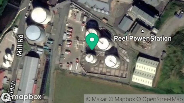 Map showing OIL DEPOT, MILL ROAD, PEEL, ISLE OF MAN, IM5 1TB