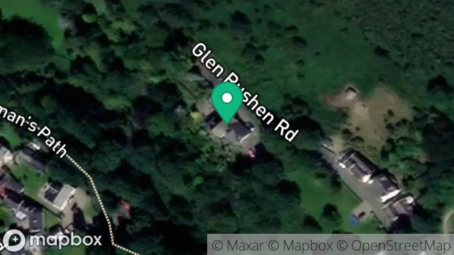 Map showing FO GLION, GLEN RUSHEN ROAD, GLEN MAYE, ISLE OF MAN, IM5 3BA