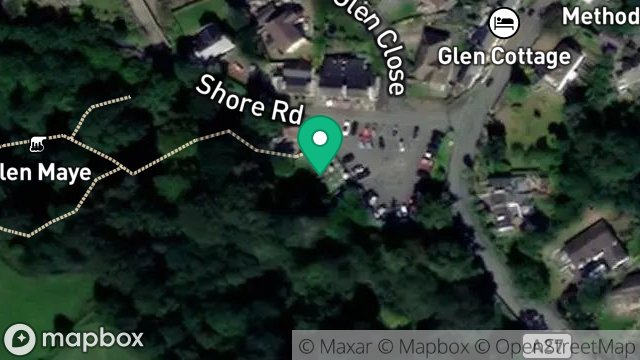 Map showing LAND ADJACENT TO WATERFALL HOTEL CARPARK, SHORE ROAD, GLEN MAYE, ISLE OF MAN, IM5 3BG