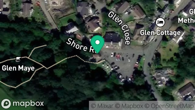 Map showing SHOP, SHORE ROAD, GLEN MAYE, ISLE OF MAN, IM5 3BG