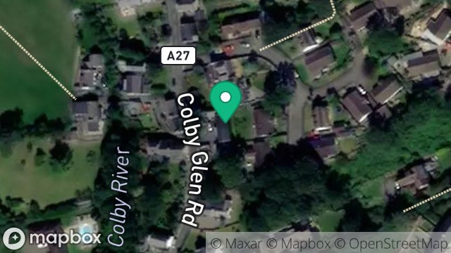 Map showing GARAGE & STORE, MILLCROFT, GLEN ROAD, COLBY, ISLE OF MAN, IM9 4NY
