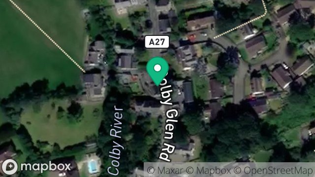 Map showing HOLLYSIDE, GLEN ROAD, COLBY, ISLE OF MAN, IM9 4NY