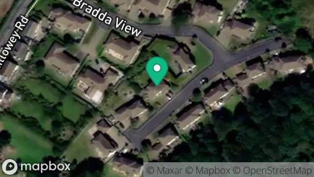 Map showing 12, BRADDA VIEW, BALLAKILLOWEY, COLBY, ISLE OF MAN, IM9 4BE