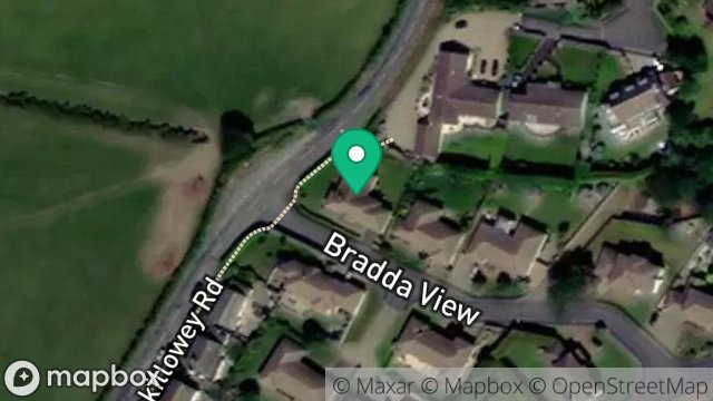 Map showing 1, BRADDA VIEW, BALLAKILLOWEY, COLBY, ISLE OF MAN, IM9 4BE