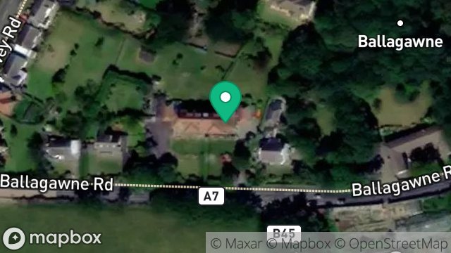 Map showing WOODLANDS, BALLAGAWNE ROAD, COLBY, ISLE OF MAN, IM9 4BB