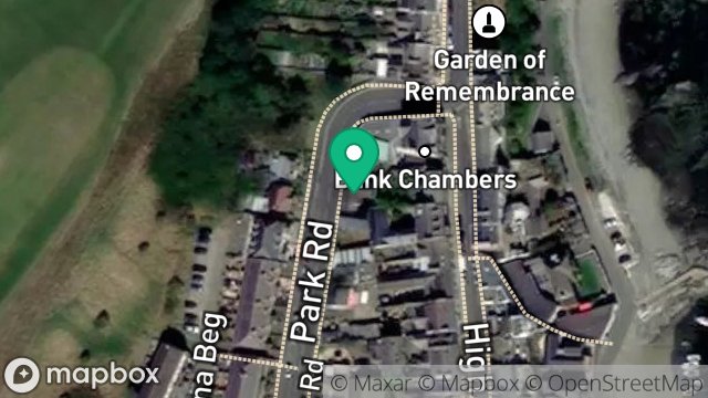 Map showing THE WORKSHOP, PARK ROAD, PORT ST. MARY, ISLE OF MAN, IM9 5HQ
