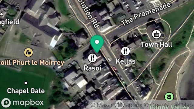 Map showing RASOI INDIAN CUSINE, 1-2, BAY VIEW ROAD, PORT ST. MARY, ISLE OF MAN, IM9 5AE