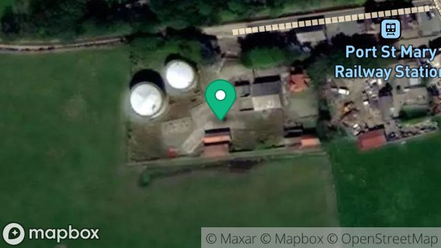 Map showing GAS WORKS, ACCESS TO GAS WORKS FROM FOUR ROADS, PORT ST MARY, ISLE OF MAN, IM9 5LF