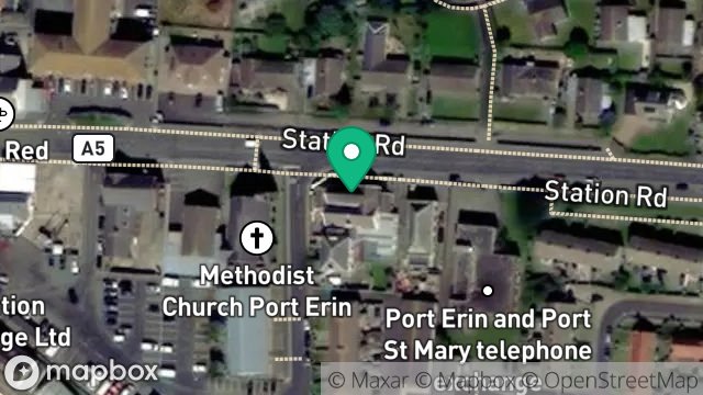 Map showing THE FLOWER POT, STATION ROAD, PORT ERIN, ISLE OF MAN, IM9 6AB
