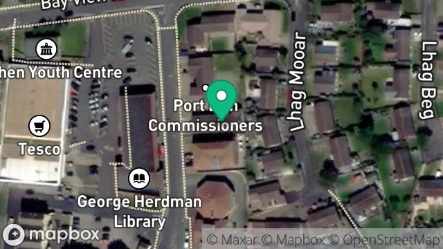 Map showing HALL, BRIDSON STREET, PORT ERIN, ISLE OF MAN, IM9 6AN