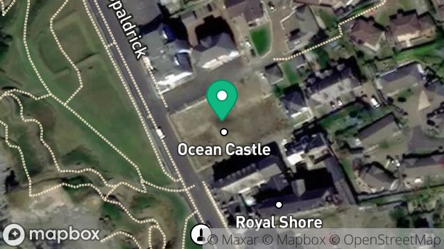 Map showing OCEAN CASTLE HOTEL AND GARAGES, PROMENADE, PORT ERIN, ISLE OF MAN, IM9 6LH